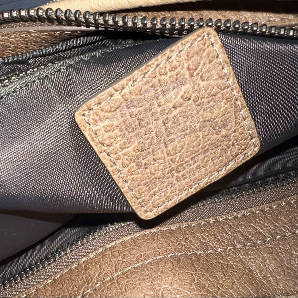 Burberry Shoulder Bag Olive Green Nylon Hobo Tote with Leather Trim - Picture 12 of 17